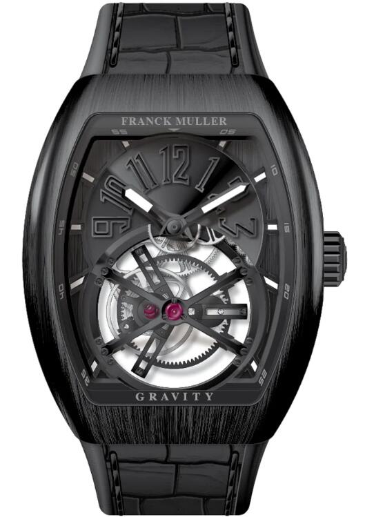 Best FRANCK MULLER Vanguard Gravity Tourbillon Brushed Black Titanium V 45 T GR CS (NR) (NR BR TT) (NR.NR NR) Replica Watch